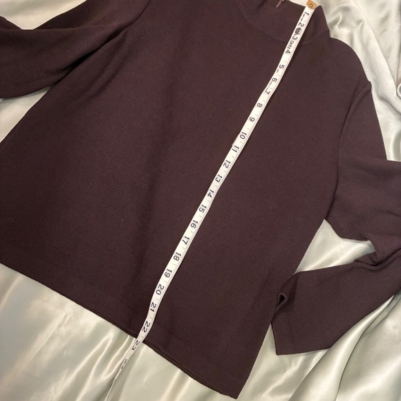 St. John Mock Turtleneck Back Zip Chocolate Brown Knit Made In USA Size S VGUC - Picture 6 of 7